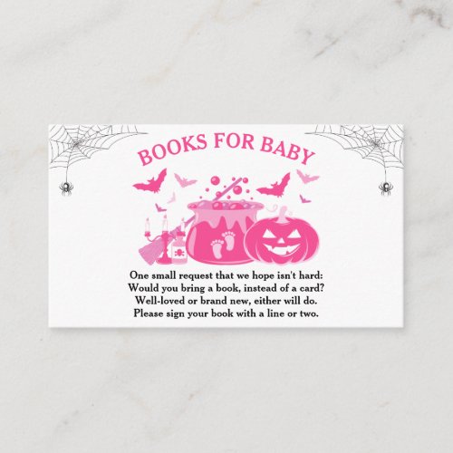 Halloween Witch Baby Shower Books for Baby Enclosure Card
