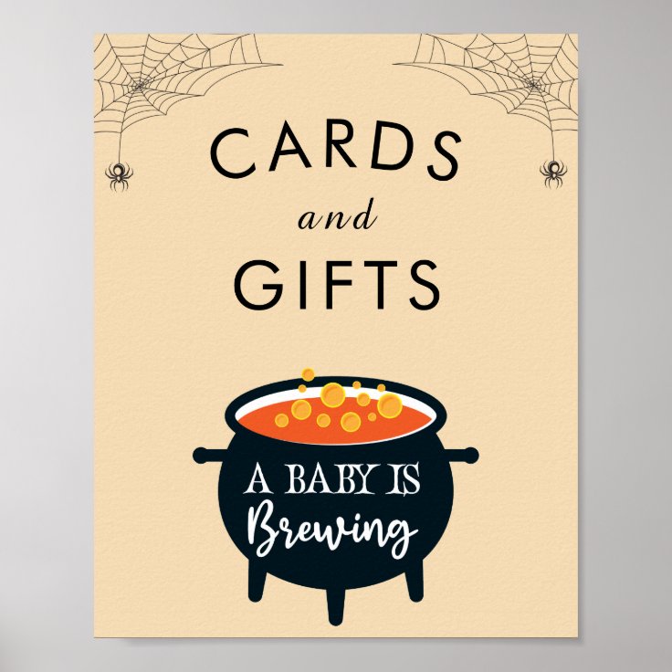 Halloween Witch Baby Shower Cards & Gifts Poster Zazzle