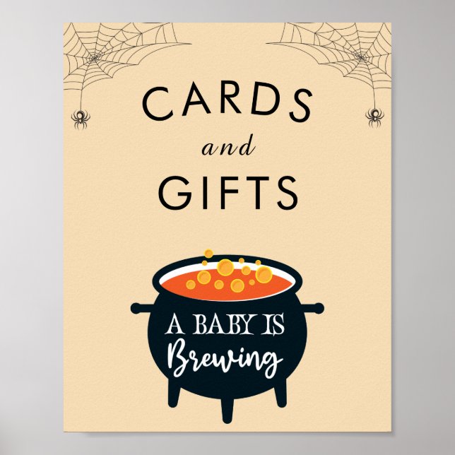 Halloween Witch Baby Shower Cards & Gifts Poster (Front)