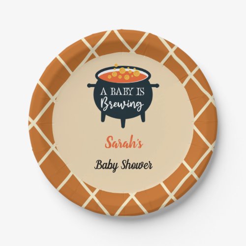 Halloween Witch Baby Shower Custom name Paper Plates