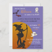 Halloween Witch Baby Shower Ghosts Bats Invitation (Front)