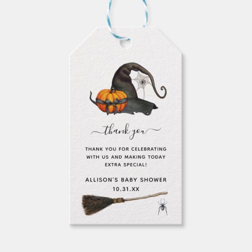 Halloween Witch  Baby Shower Thank You  Gift Tags