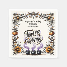 Halloween Witch Baby Shower - Triplets Are Brewing