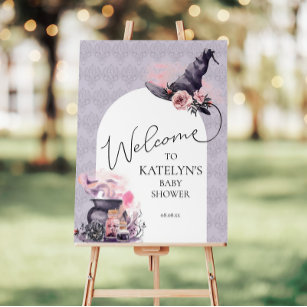 Halloween Witch Baby Shower Welcome Sign