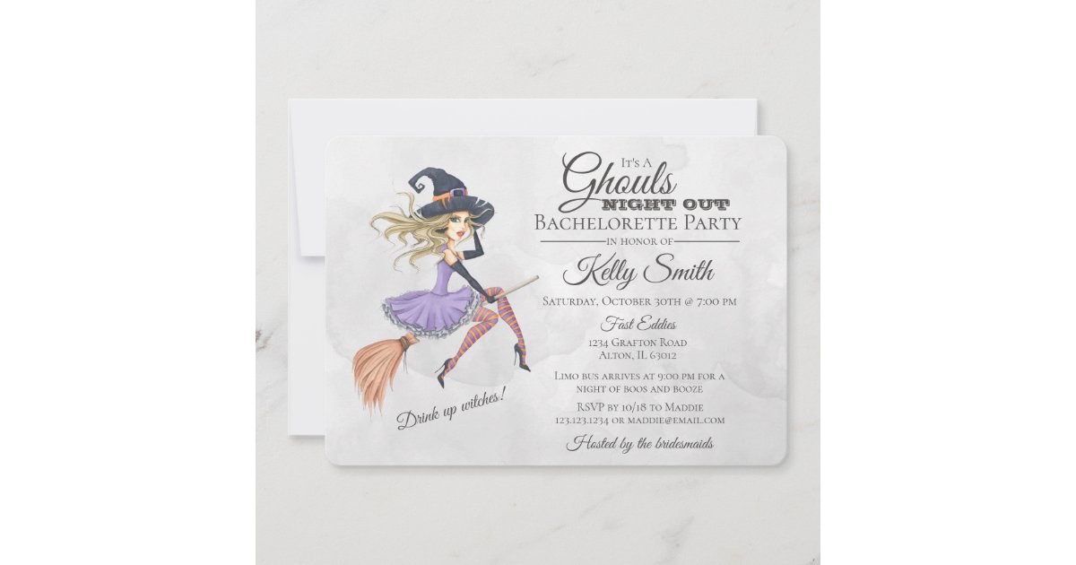 Halloween Witch Bachelorette Party Invitation Zazzle