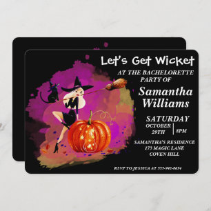 Halloween Witch Bachelorette Party Invitation