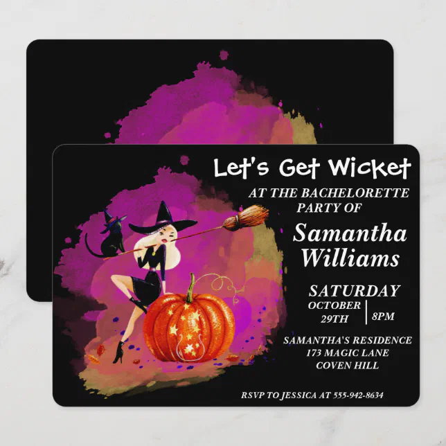 Witch Invite Halloween Witch Bachelorette Party Invitation | Zazzle
