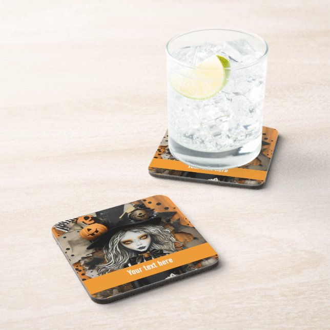 Halloween Witch Beverage Coaster (Right Side)