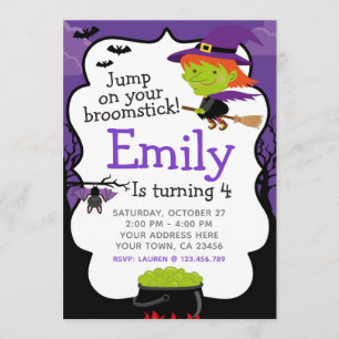 Halloween Witch Birthday Invitation