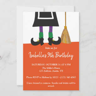 Halloween Witch Birthday Party Invitation