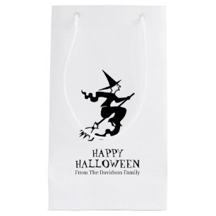 Halloween witch black and white custom treat small gift bag