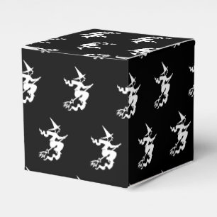 Halloween witch black and white pattern favor boxes