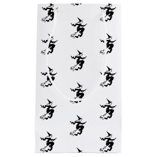 Halloween witch black and white pattern favors small gift bag