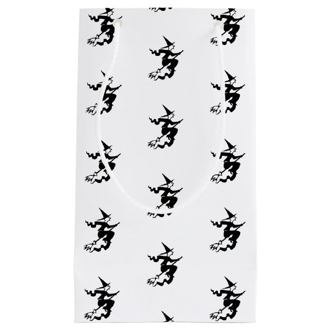 Halloween witch black and white pattern favors small gift bag (Front)