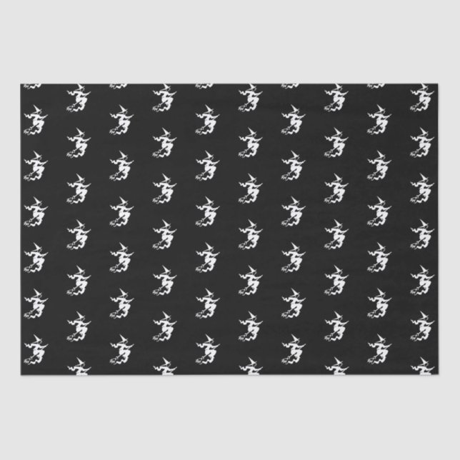 Halloween witch black and white pattern tissue paper (Front)