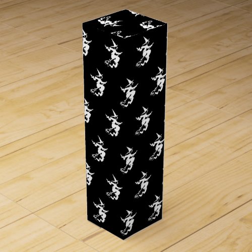 Halloween witch black and white pattern wine box