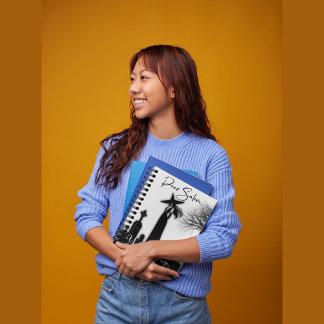 Halloween Witch Black and White Spiral Notebook