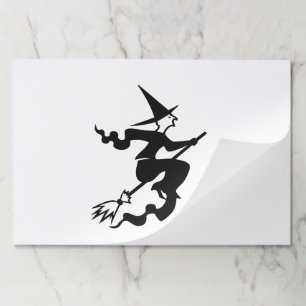 Halloween witch black and white spooky placemats