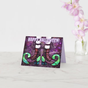 Halloween Witch Boots Personalized Greeting Card