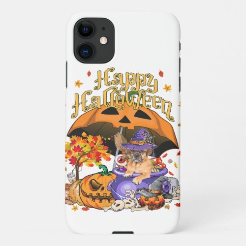 Halloween Witch Boxer Dog Pumpkin Dog Lover Gift iPhone 11 Case