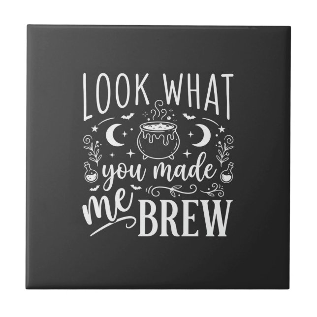 Halloween Witch Brew Funny Potion Design_1 Ceramic Tile (Front)