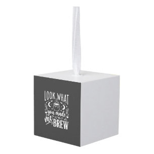 Halloween Witch Brew Funny Potion Design_1 Cube Ornament