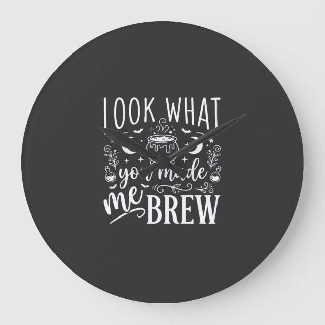 Halloween Witch Brew Funny Potion Design_1 Large Clock (Front)