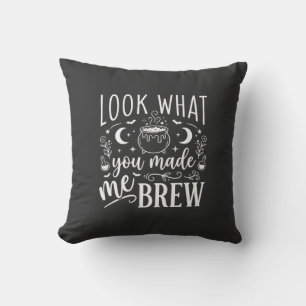 Halloween Witch Brew Funny Potion Design_1 Throw Pillow