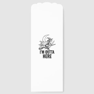 Halloween Witch Broom Funny Vintage Engraving Desi Bookmarks