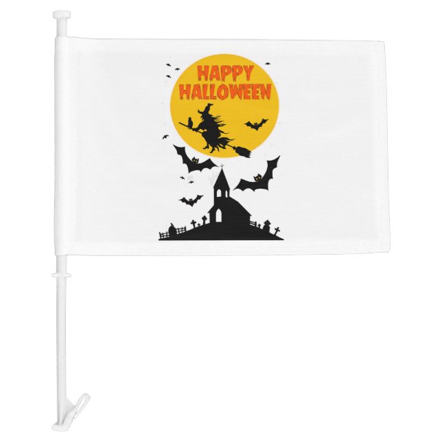 Halloween witch                            car flag (Front)
