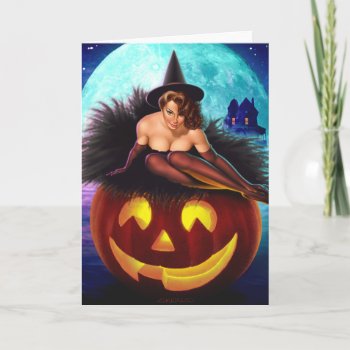 "halloween Witch" Card by LorenzoArt at Zazzle