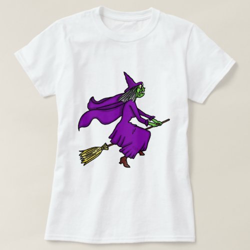 Halloween Witch Cartoon T_Shirt