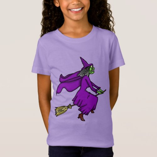 Halloween Witch Cartoon T_Shirt