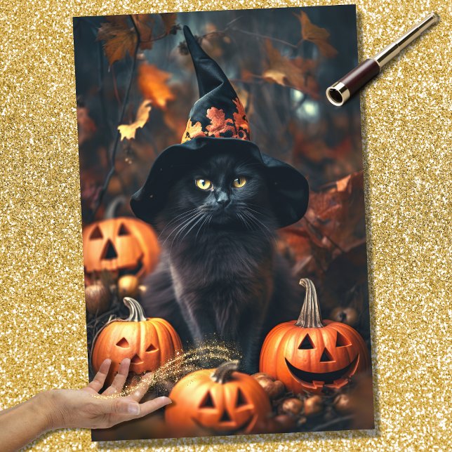 Halloween Witch Cat 2 Decoupage Paper (Creator Uploaded)