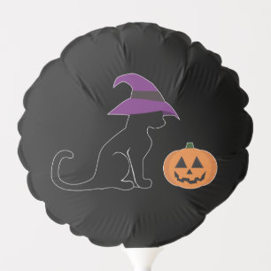 Halloween Witch Cat and Pumpkin Balloon