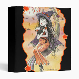 Halloween Witch Cat Binder by Molly Harrison