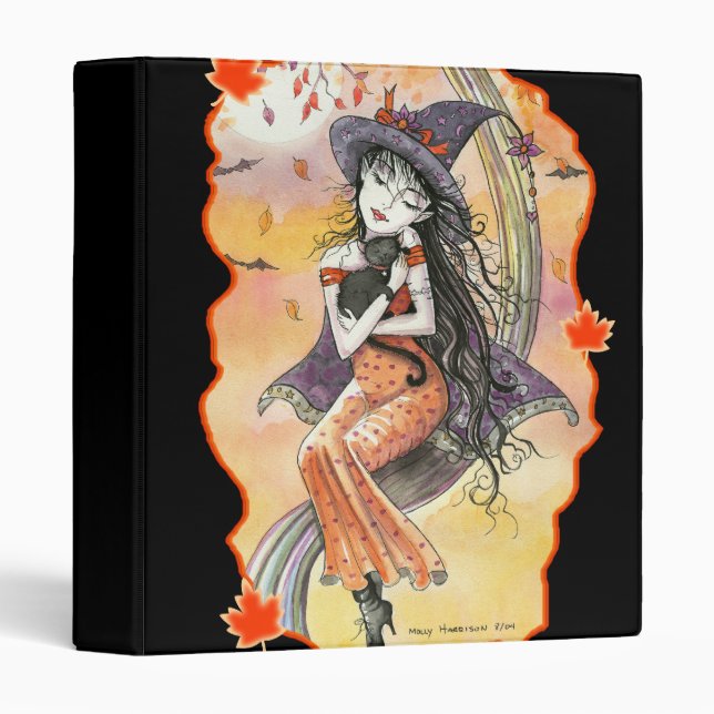 Halloween Witch Cat Binder by Molly Harrison (Front/Spine)