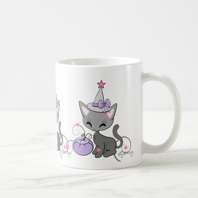 Halloween Witch Cat Coffee Mug (Right)