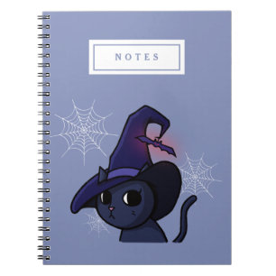 Halloween Witch Cat Drawing   Notes Notebook