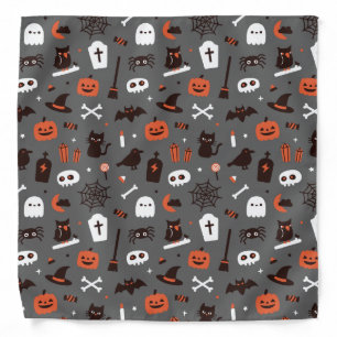 Halloween Witch Cat Ghost Pumpkin Bandana