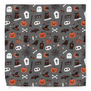 Bandana Halloween Cm. 50X50 Ca. In Tessuto In Busta C/Cav.