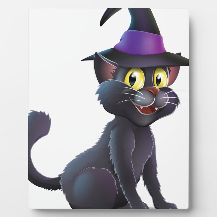 Halloween Witch Cat Plaques