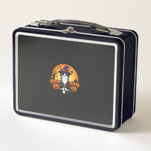 Halloween Witch Cat Pumpkin Moon Design_1 Metal Lunch Box