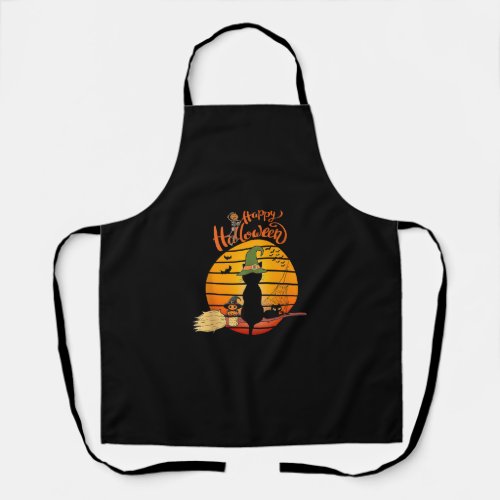 Halloween witch cat Pumpkin Skeleton Bat Scary  Apron