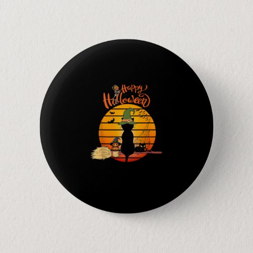 Halloween witch cat Pumpkin Skeleton Bat Scary  Button