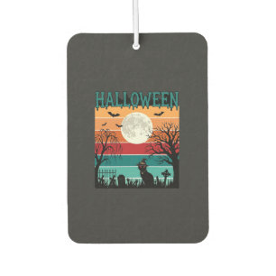 Halloween Witch Cat Spider Web Moon Graveyard_1_1 Air Freshener