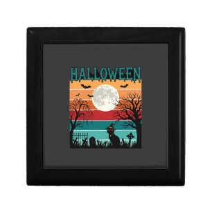 Halloween Witch Cat Spider Web Moon Graveyard_1_1 Gift Box