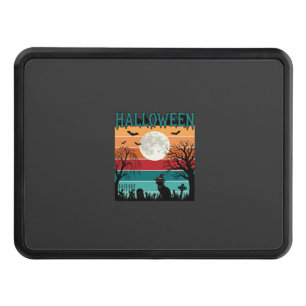 Halloween Witch Cat Spider Web Moon Graveyard_1_1 Hitch Cover