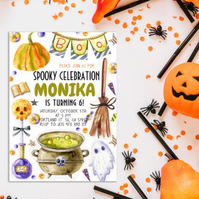 Halloween Witch Cauldron Birthday Invitation  (Creator Uploaded)
