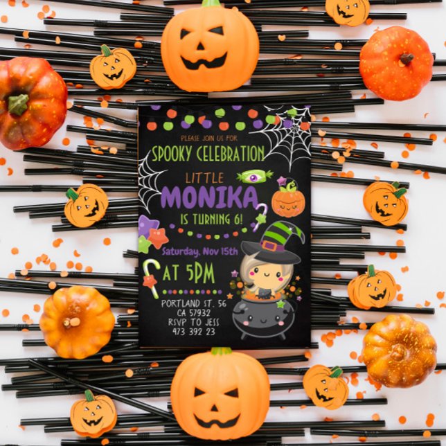 Halloween Witch Cauldron Birthday Invitation  (Creator Uploaded)